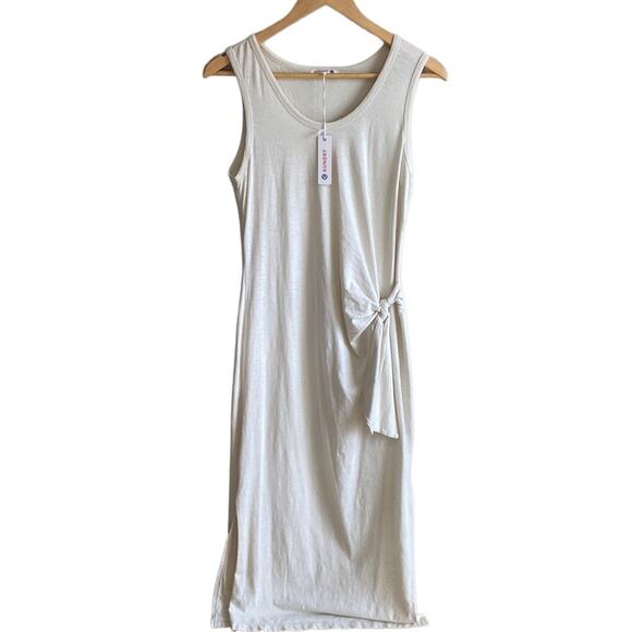 Sundry Tank Knot Midi Dress Off White 2 - Picture 1 of 8